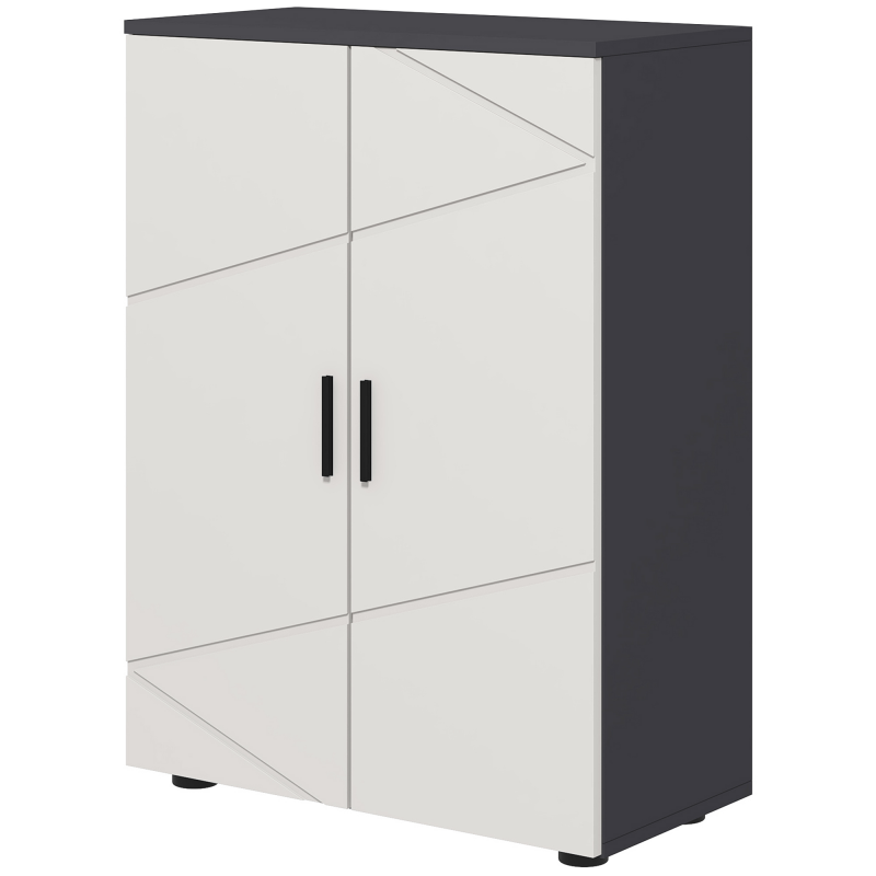 Kleankin Badezimmerschrank aus Holz mit 3 Regalen und Soft-Close, 60x30x82 cm, Grau Aosom – Bild 1 von 2