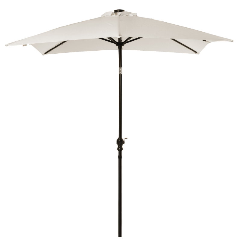 Outsunny Gartenschirm Gerader 3 x 2 m rechteckig neigbar mit solarbetriebener LED-Beleuchtung aus Stahl und hochdichtem Polyester in Creme Aosom – Bild 1 von 2