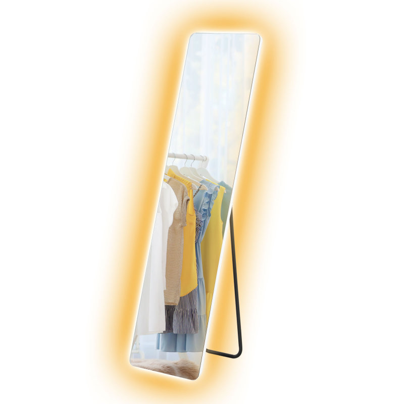 HOMCOM Ganzkörperspiegel, 150 x 40 cm Standspiegel mit LED-Beleuchtung, 3 Lichtfarben, Wandspiegel mit Ständer, Touch-Schalter für Schlafzimmer, Wohnzimmer, Transparent Aosom – Bild 1 von 2