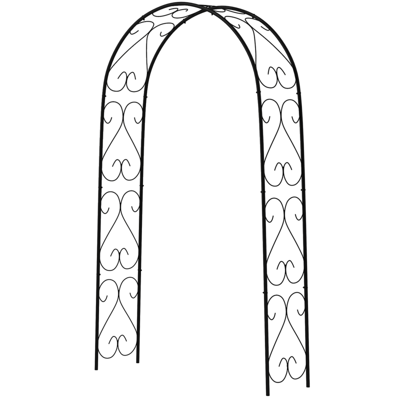 Outsunny Rosenbogen Torbogen aus Stahl 125 x 37 x 230 cm Gartenbogen für Kletterpflanzen Rankhilfe Gartendekoration Schwarz Aosom.de – Bild 1 von 2