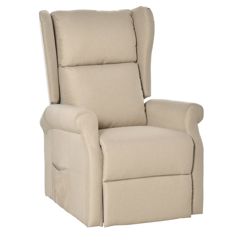 HOMCOM Relaxsessel mit Liegefunktion elektrisch, Seniorensessel mit Aufstehhilfe, , bis 200kg, 72,5x94x109cm, Creme Aosom.de – Bild 1 von 2