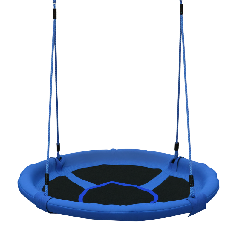 HOMCOM Ø100 cm Nestschaukel Kinderschaukel Vogelnestschaukel Outdoor Schaukel für Kinder Garten Oxford Blau Aosom – Bild 1 von 2