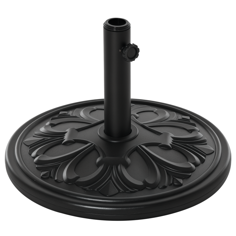 Outsunny Sonnenschirmständer Ø48 x 34 cm für Schirme Ø35/Ø38/Ø48mm, aus Kunststoff & Zement, antik schwarz, stabiler Halt für Garten & Terrasse Aosom.de – Bild 1 von 2