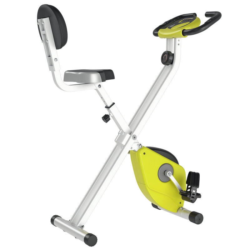 HOMCOM Heimtrainer F-Bike Fahrradtrainer mit 8-stufig einstellbarem Magnetwiderstand, höhenverstellbar, Stahl, Gelb Weiß, kompakt 43 x 97 x 109 cm Aosom.de – Bild 1 von 2