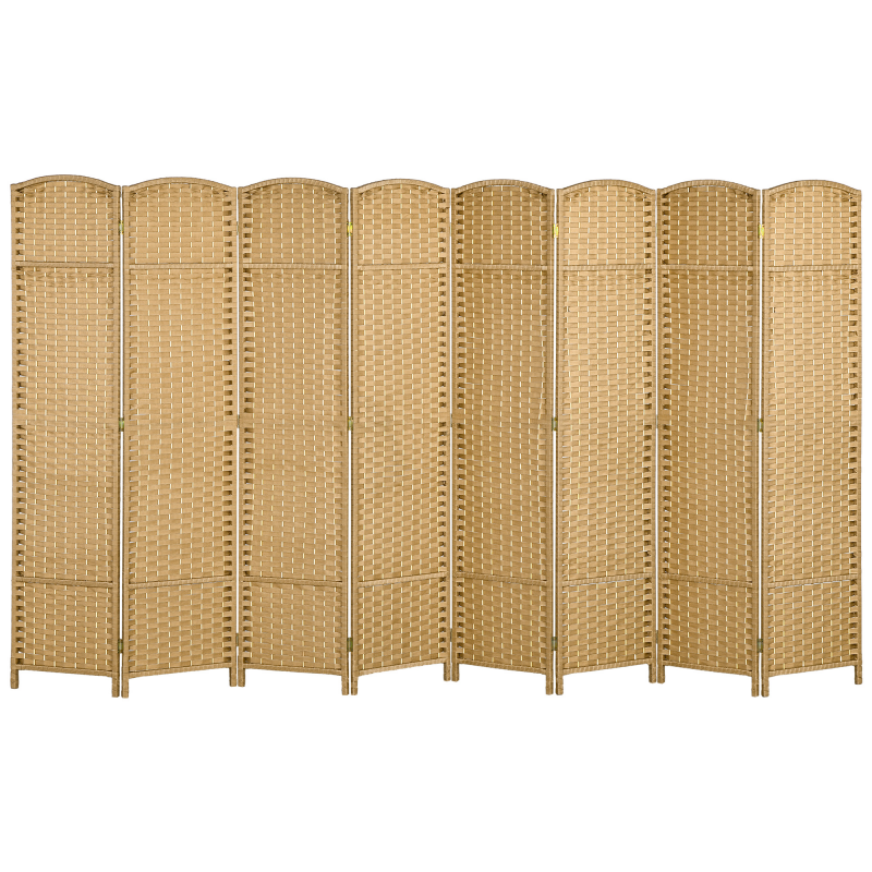 HOMCOM Paravent 8-teilig 320 x 170 cm Raumteiler Faltbar Trennwand aus Bambus, Sichtschutz Raumtrenner Stellwand für Wohnzimmer Natur Aosom – Bild 1 von 2