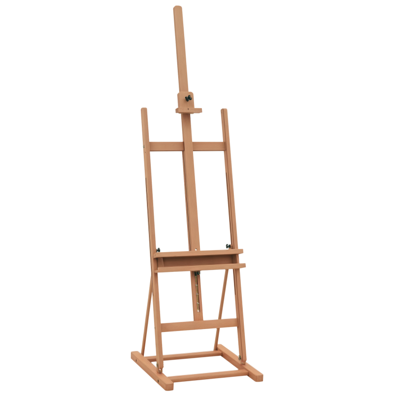 Vinsetto Staffelei Atelierstaffelei aus Buchenholz, Höhen- und Winkelverstellbar, mit Ablagefach, Natur, 53x50,5x171-230cm Aosom – Bild 1 von 2