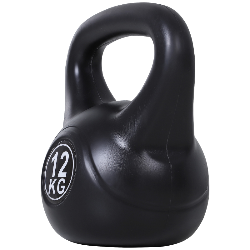 HOMCOM Kettlebell Kugelhantel 12 kg Gewicht-Hantel mit Sand befüllt für Anfänger Zuhause Krafttraining Aosom – Bild 1 von 2