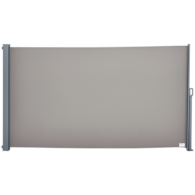 Outsunny Seitenmarkise Sicht- und Sonnenschutz 3 x 1,6 m Seitenrollo aus Polyester in Grau für Balkon und Terrasse Aosom.de – Bild 1 von 2