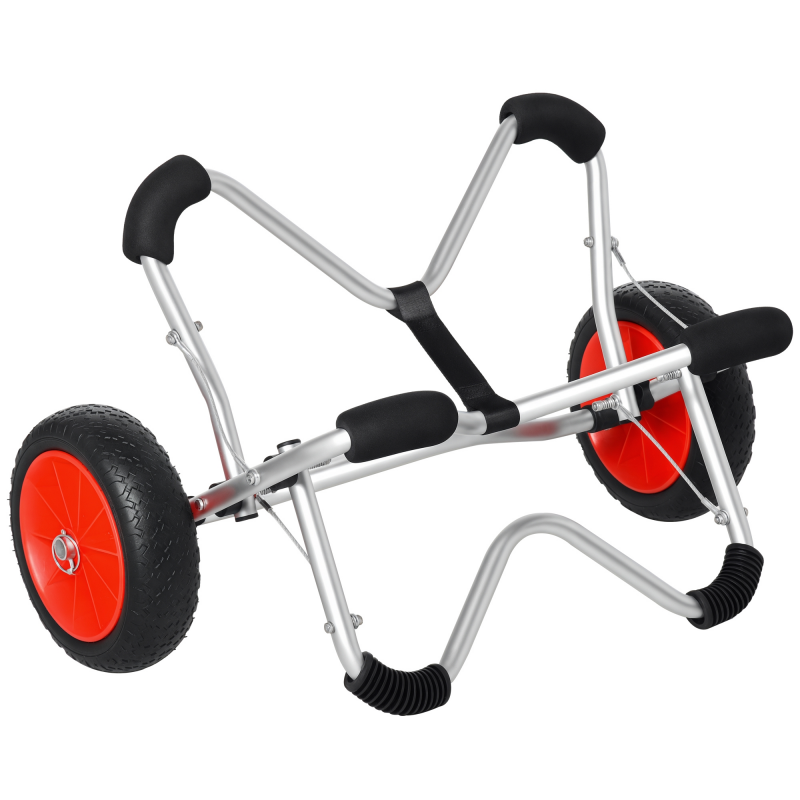 HOMCOM Kajakwagen Alu Bootswagen faltbar mit PU-Reifen bis 75 kg, Transportwagen 75x43x46 cm, ideal für Kajak & Boot Aosom.de – Bild 1 von 2