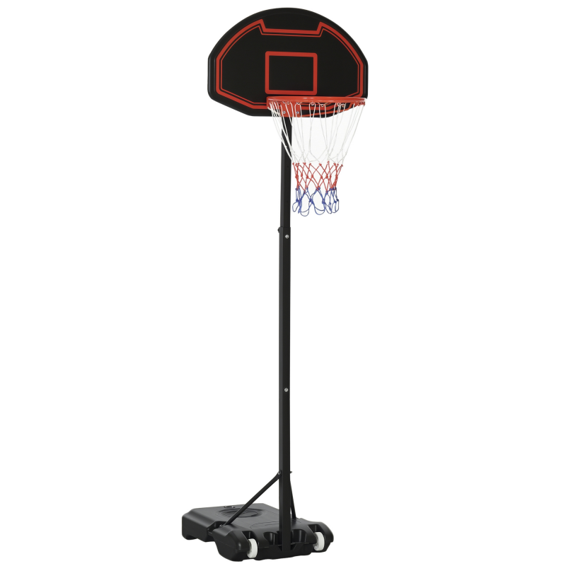HOMCOM Basketballkorb mit Ständer Outdoor höhenverstellbar 195-250 cm für Kinder 8-14 Jahre mit Rädern Aosom.de – Bild 1 von 2