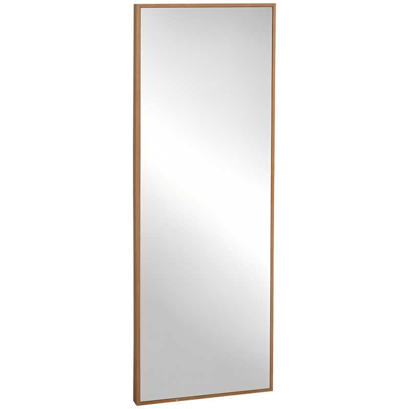 HOMCOM Ganzkörperspiegel Wandspiegel 125x45cm mit Holzrahmen in Natur für Garderobe Flur oder Schlafzimmer Aosom.de – Bild 1 von 2