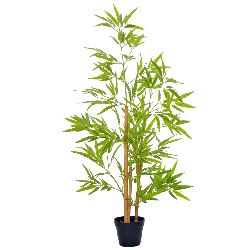 Outsunny Künstlicher Bambus Dekorative Kunstpflanze 120cm naturgetreue Baumdekoration für Innenbereiche Aosom.de – Bild 1 von 2