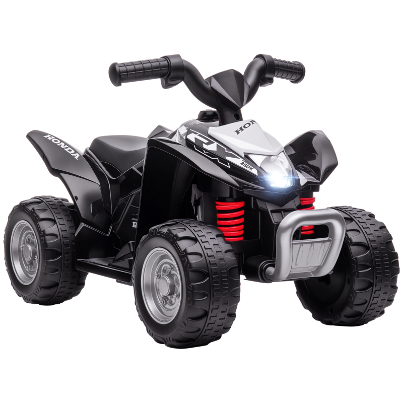 AIYAPLAY Elektro-Quad Miniquad für Kinder ab 18 Monaten, Kinder Elektro ATV mit LED & Hupe, Metall schwarz, sicherer Fahrspaß Aosom.de – Bild 1 von 2