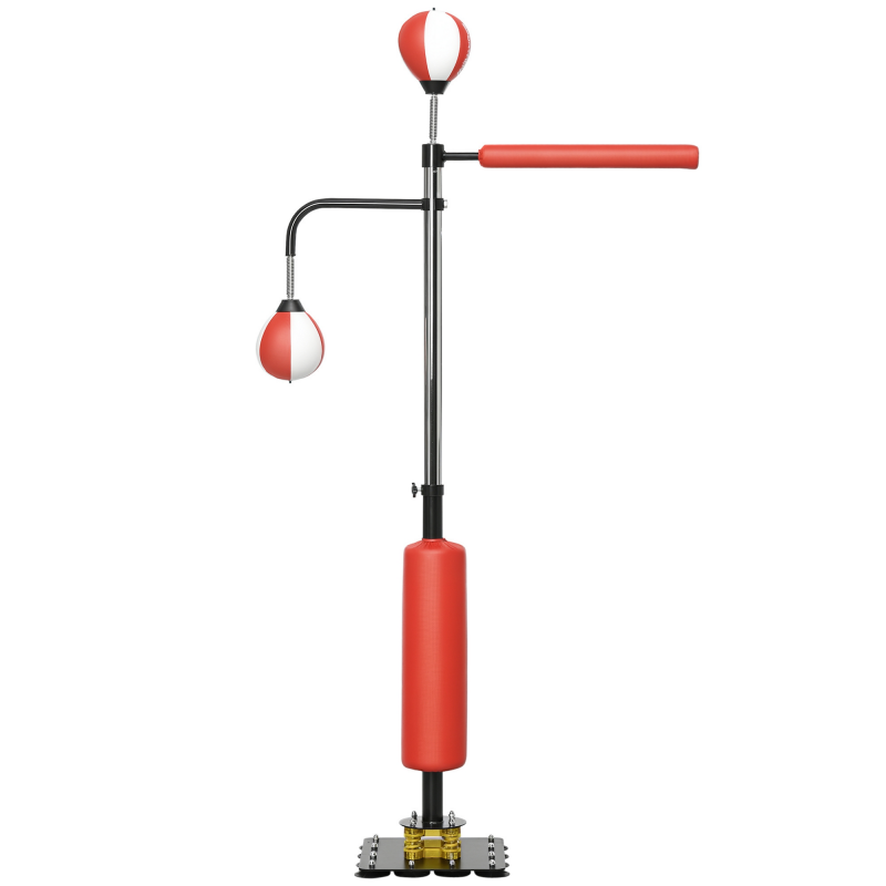 SPORTNOW Standbox 140-205cm freistehender Boxsack höhenverstellbar mit 2 Speedbällen Reflexstange Saugnapf-Basis für Erwachsene Aosom.de – Bild 1 von 2