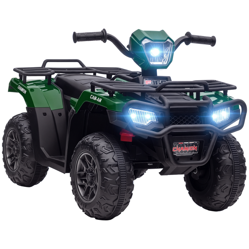 HOMCOM Elektro Kinderquad, Elektro-Quad mit LED und Musik, für Kinder ab 3 Jahren, Kindermotorrad, Schwarz+Grün, 88 x 45 x 50 cm Aosom – Bild 1 von 2