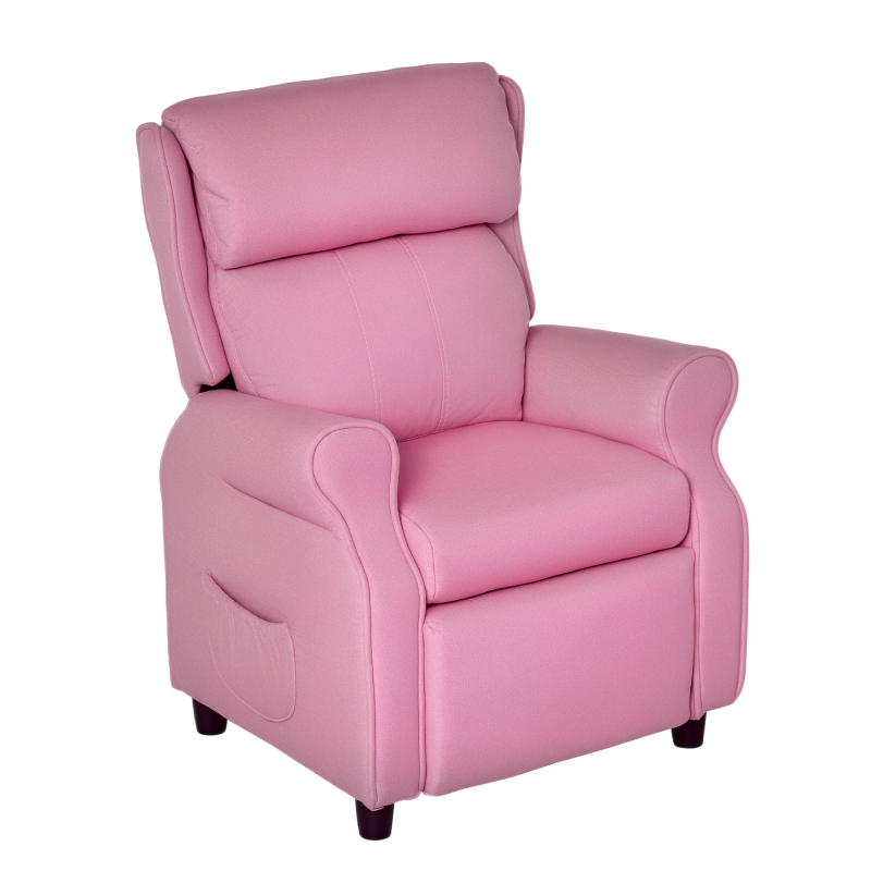 HOMCOM Verstellbares Kindersofa mit Fußstütze, gemütlicher Kindersessel für 3-5 Jahre, Rosa 58x53x70cm, ideal für Jungen und Mädchen Aosom.de – Bild 1 von 2