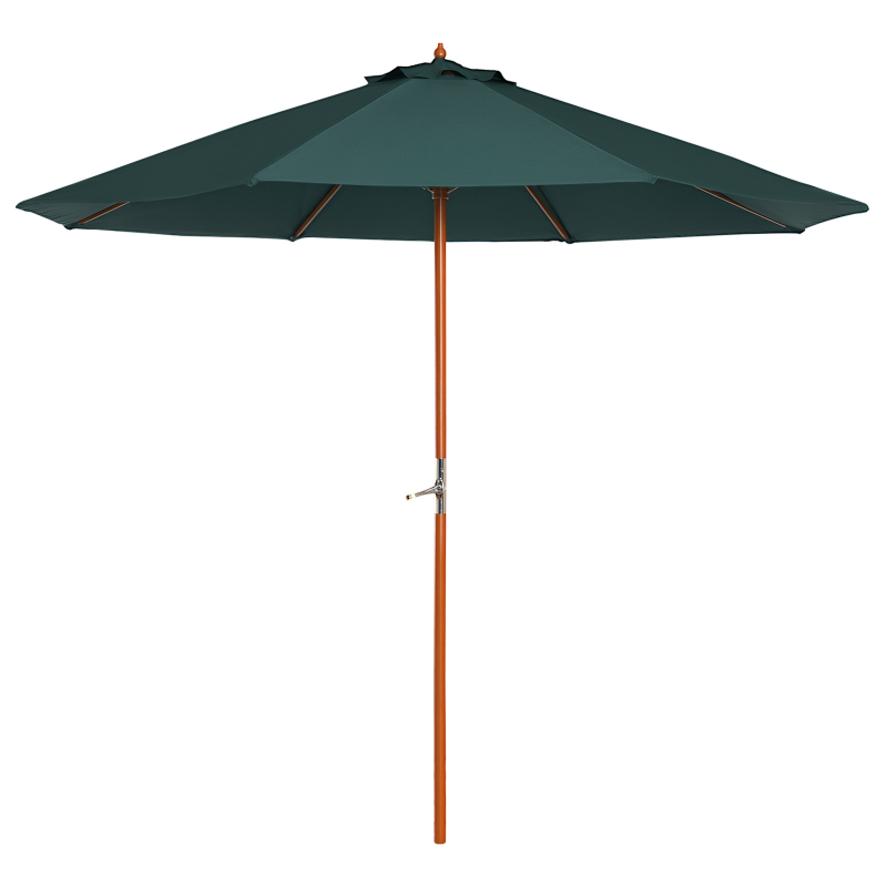 Outsunny Holz Sonnenschirm Holzschirm Gartenschirm Balkonschirm 2,5m Dunkelgrün Aosom – Bild 1 von 2