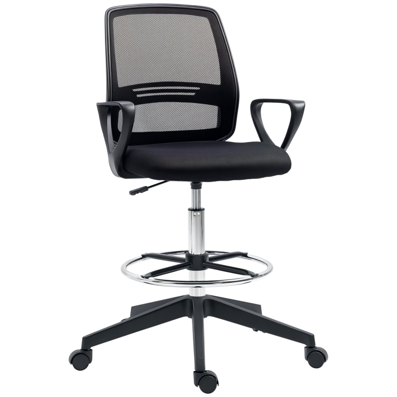 Vinsetto orthopädischer Bürostuhl, 102,5-126 cm höhenverstellbar, ergonomischer Drehstuhl mit Fußstütze, Metall, Schwarz Aosom.de – Bild 1 von 2