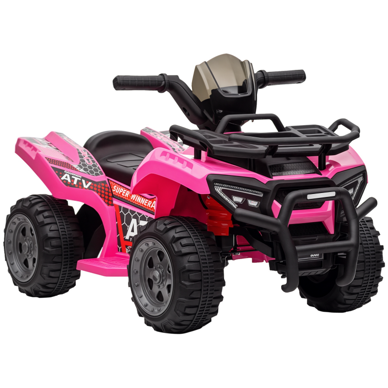 HOMCOM Mini Elektro-Quad für Kinder 18-36 Monate, Elektro ATV mit LED Frontlicht, Metall & PP-Kunststoff, rosa, sicherer Fahrspaß für kleine Abenteurer Aosom.de – Bild 1 von 2