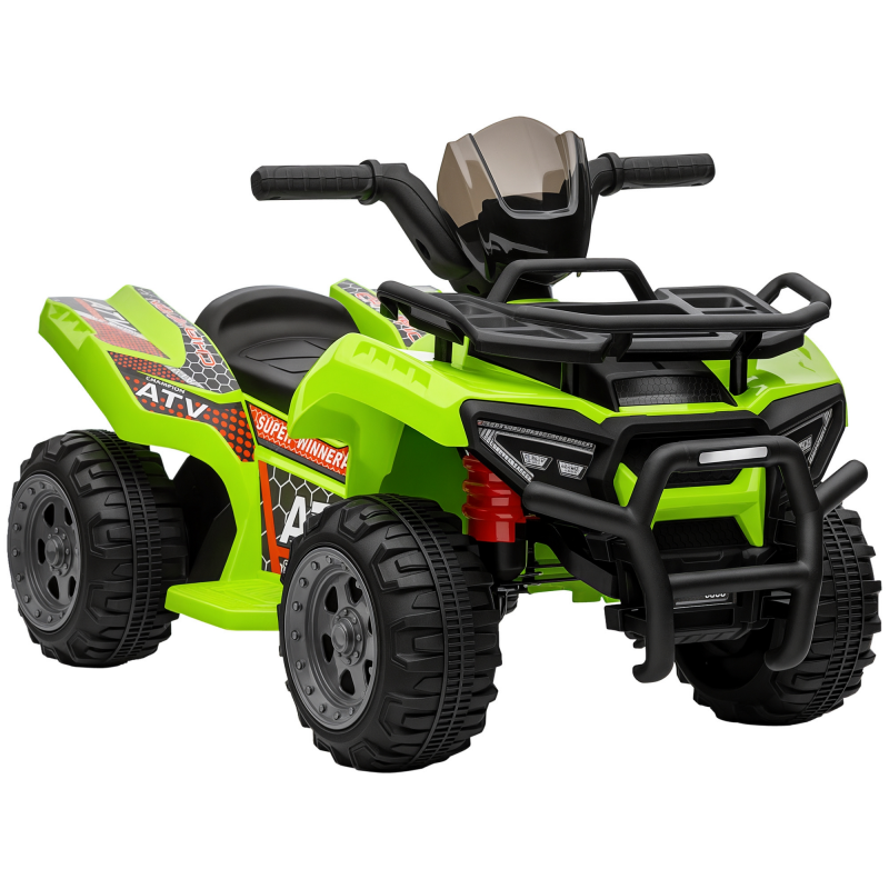HOMCOM Mini Elektro-Quad Kinder Elektro ATV Kinderwagen Frontlicht Kinderfahrzeug Kindermotorrad Elektroquad für 18-36 Monate Kinder Grün Aosom – Bild 1 von 2