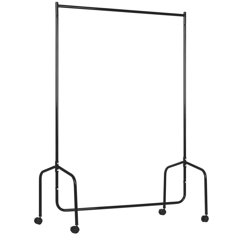 HOMCOM Kleiderständer Mobiler Wäscheständer mit Rollen, Garderobenständer, 120x60x170cm, Stabil & Platzsparend Aosom – Bild 1 von 2