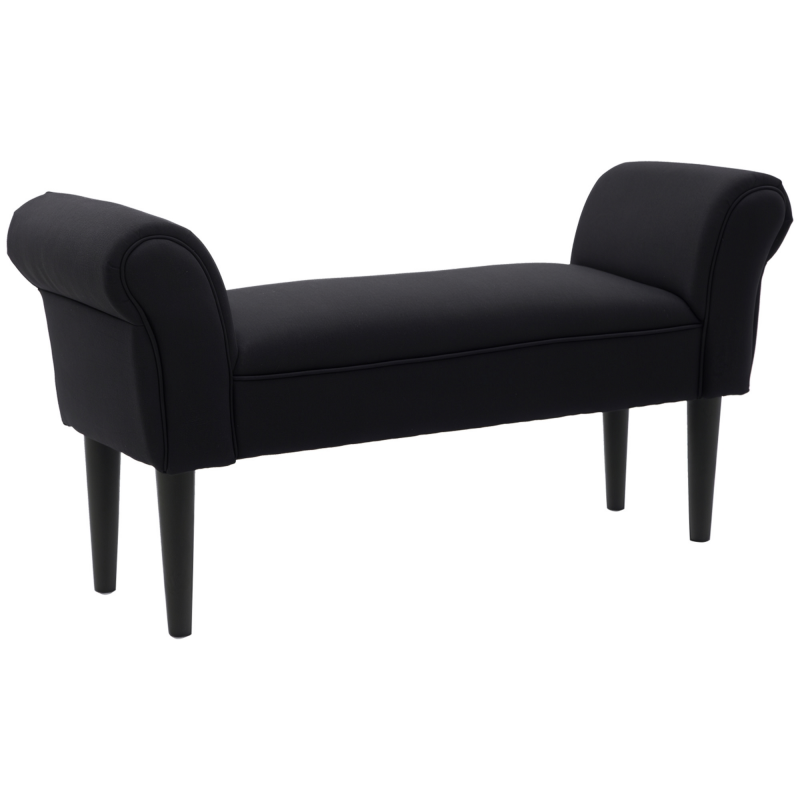 HOMCOM Sitzbank Schlafzimmer Bettbank Polsterbank Schwarz 102x31x51cm aus MDF und Schaumstoff für gemütliche Akzente Aosom.de – Bild 1 von 2