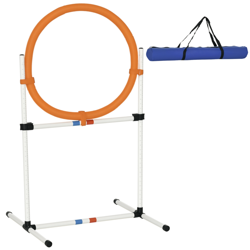PawHut Hundetrainingsset Springring Agility-Training tragbar PE Weiß Orange 74,5x66x91cm für effektives Hundetraining Aosom.de – Bild 1 von 2