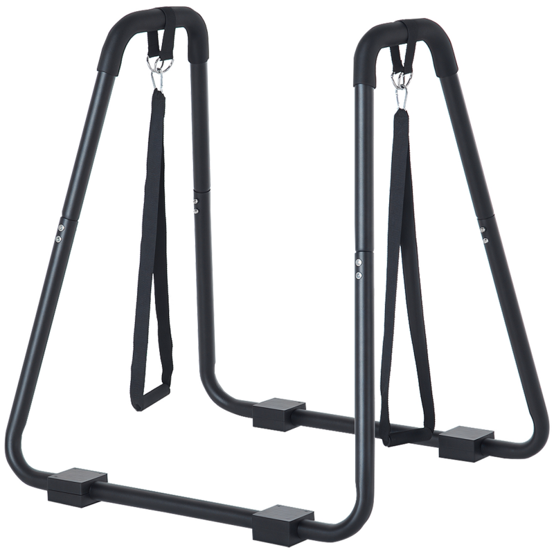 HOMCOM Dipstation stabiler Dip Ständer mit Schlingentrainer robustes Stahlgestell schwarz 90x81x92,5cm für effektives Krafttraining Aosom.de – Bild 1 von 2