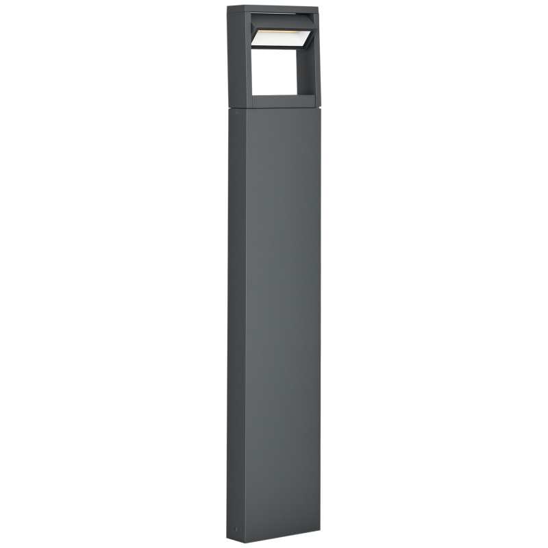 Outsunny Gartenlampe, Wegleuchte, Gartenleuchte mit Warmweißem LED Licht, Pollerleuchte mit Verstellbarem Neigungswinkel, IP65 Wasserdicht, Alu, für Außen, Dunkelgrau Aosom – Bild 1 von 2