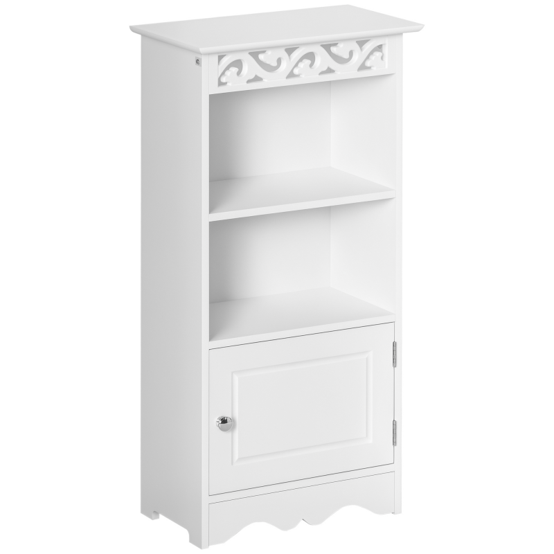 HOMCOM Badschrank Wäscheschrank Küchenschrank Lagerschrank MDF Weiß 40 x 23 x 80 cm Aosom – Bild 1 von 2