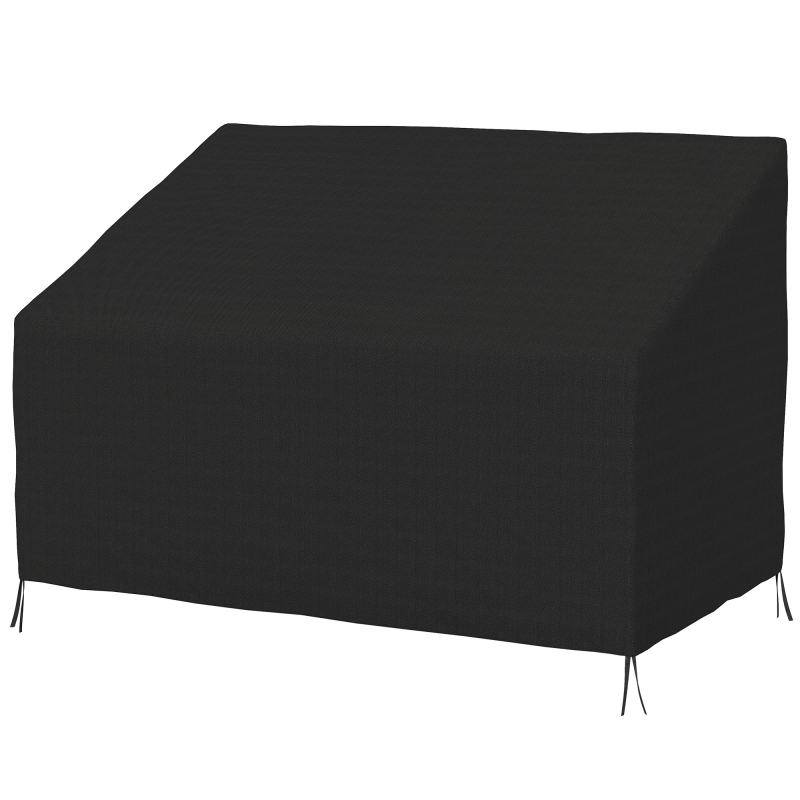 Outsunny Bankabdeckung für 2-Sitzer-Bank, Wasserdichte Outdoor-Sofaabdeckung aus Oxford-Gewebe mit Beschichtung, 140x84x56/94 cm für Terrasse, Schwarz Aosom – Bild 1 von 2