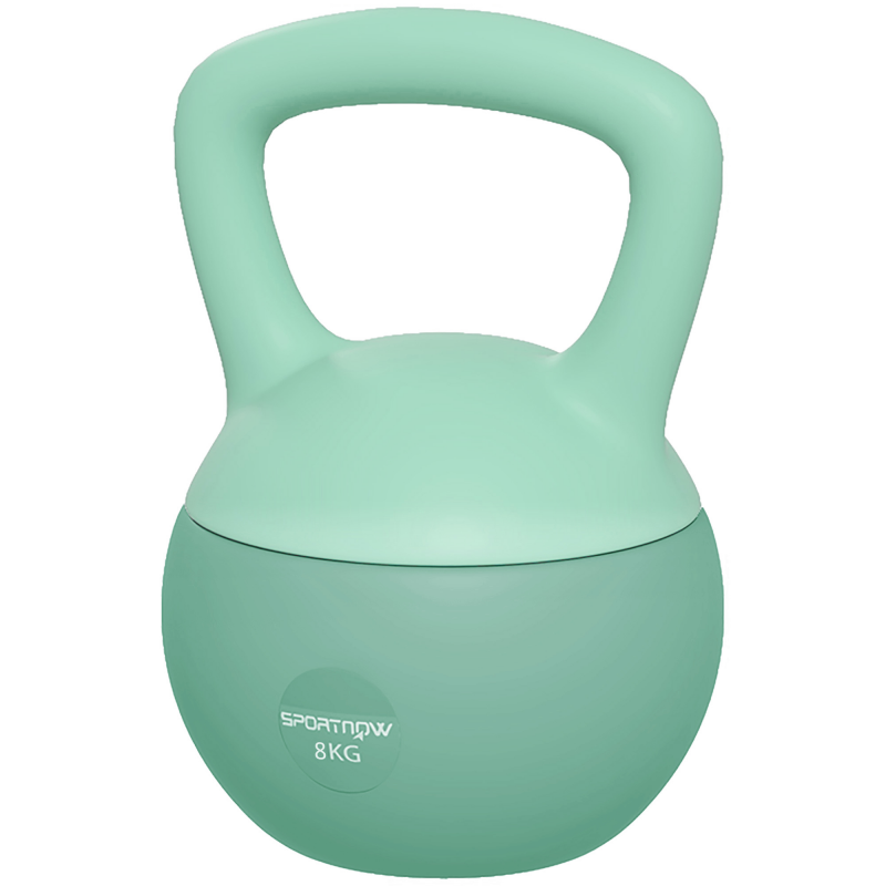 SPORTNOW Kettlebell 8kg mit rutschfestem Griff für Fitness, Muskelaufbau, Cardio, Grün Aosom – Bild 1 von 2