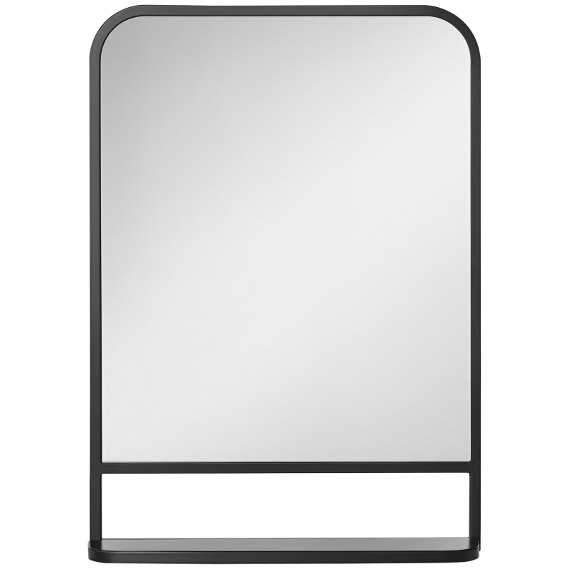 HOMCOM Wandspiegel mit Ablage 70x50cm modern elegant rechteckig schwarz für Wohnzimmer & Flur Aosom.de – Bild 1 von 2