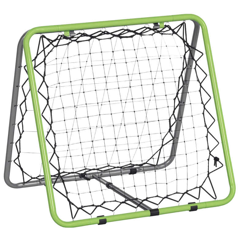 HOMCOM Fußball Rebounder Kickback Tor Rückprallwand Netz für Baseball beidseitiger Rückprall verstellbar 5 Stufen Grün Schwarz Aosom.de – Bild 1 von 2