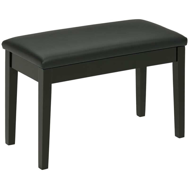 HOMCOM Klavierbank höhenverstellbar mit Stauraum, Pianobank mit Lederkissen in Schwarz, 75x35x49 cm, ideal für Musiker Aosom.de – Bild 1 von 2