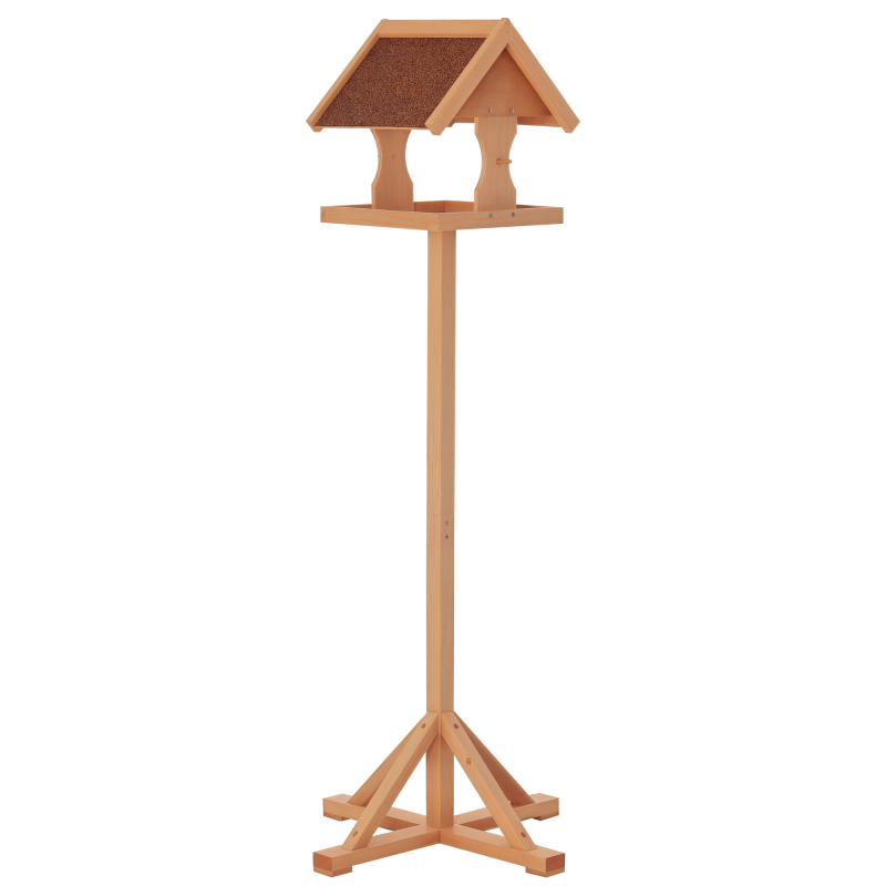 PawHut Vogelfutterhaus mit Ständer 55 x 55 x 144 cm wetterfest Vogelhaus Futterhaus für den Außenbereich Natur Aosom.de – Bild 1 von 2