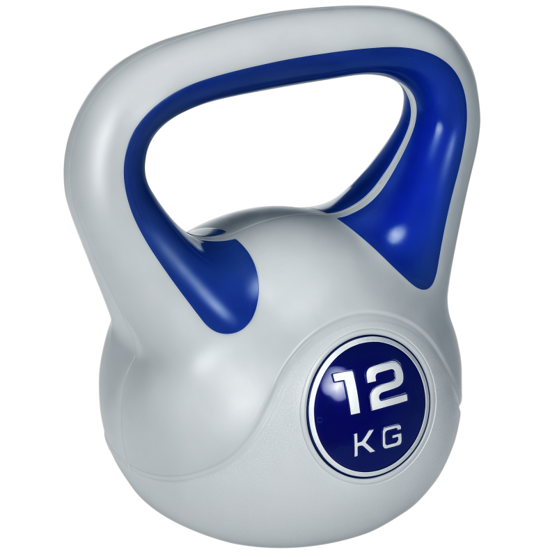 SPORTNOW Kettlebell 12 KG, bodenschonende Kugelhantel für Krafttraining & Fitness, blau, ideal für Home Workout Aosom.de – Bild 1 von 2