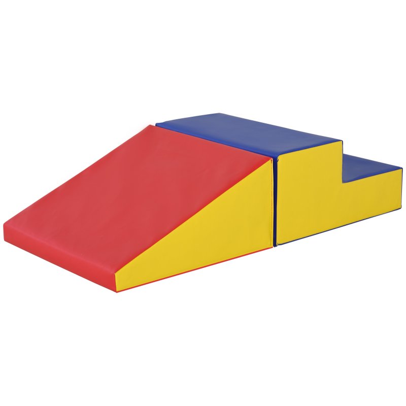 HOMCOM Babymotorikparcours, Kletter-Spielzeug, Schaumstoff-Bauklötze, pädagogische Spielsachen, 2 riesige Schaumstoffblöcke, für Kinder von 12 bis 36 Monaten, Multicolor Aosom – Bild 1 von 2