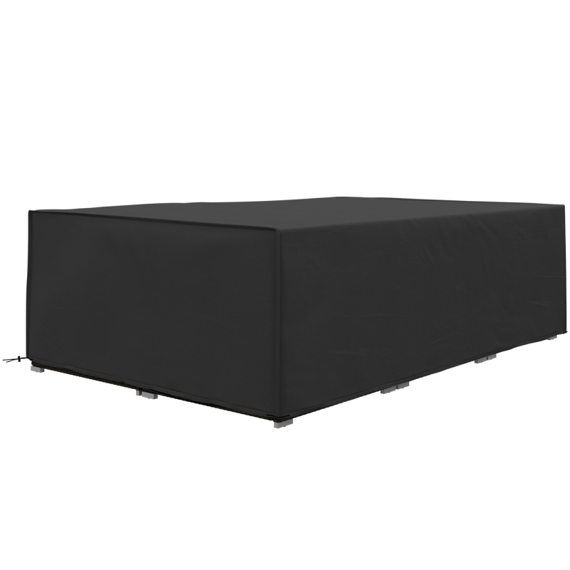 Outsunny Housse salon de jardin Abdeckung Gartenmöbel Tisch Hülle Oxford-Stoff Schutzhülle für Stühle wasserdicht UV-beständig, 222 x 155 x 67 cm, Schwarz Aosom – Bild 1 von 2