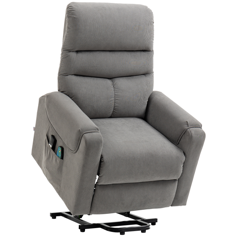 HOMCOM Fernsehsessel mit Massagefunktion und Aufstehhilfe, elektrisch verstellbar mit Heizung und Liegefunktion, dunkelgrau, 79 x 97 x 103 cm Aosom.de – Bild 1 von 2