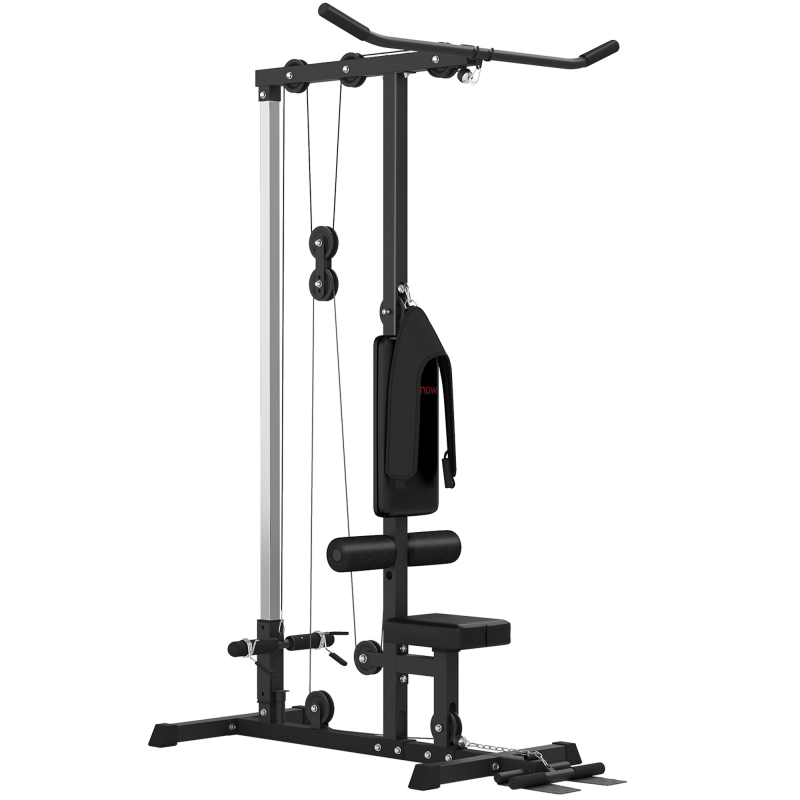 SPORTNOW Kraftstation für Zuhause multifunktionale Fitnessstation mit Latzugstange Seilzugsystem, bis 50 kg Gewichte Fitnessgeräte für Homegym Krafttraining Aosom – Bild 1 von 2