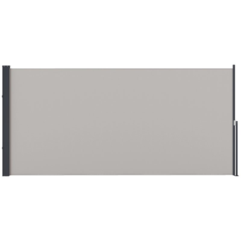 Outsunny Ausziehbare Seitenmarkise 300 x 140cm Gartenmarkise Sichtschutzwand mit UV-Schutz Windschutz Metall Polyester Hellgrau Aosom.de – Bild 1 von 2
