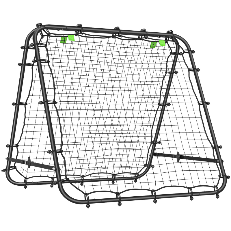 HOMCOM Fußball Rebounder Kickback Tor Rückprallwand Netz beidseitiger Rückprall Verstellbar in 5 Stufen für Fußball Training Stahl Schwarz 100 x 95 x 90 cm Aosom – Bild 1 von 2