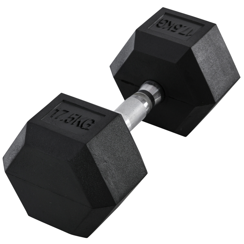 HOMCOM Hexagon Gummihanteln 17,5kg Gusseisen Krafttraining Schwarz Aosom – Bild 1 von 2