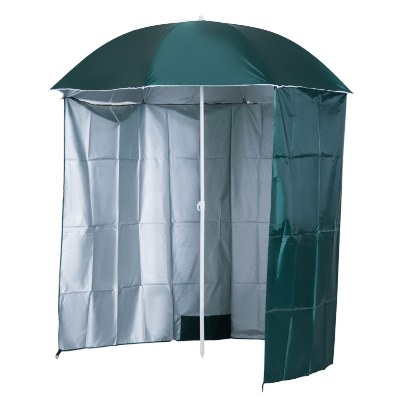 Outsunny Strandschirm Seitenwand Dunkelgrün 2,2xH2,2m aus Polyester, ideal für Sonnenschutz & Privatsphäre Aosom.de – Bild 1 von 2