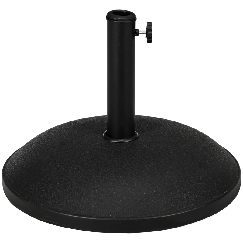 Outsunny Schirmständer Sonnenschirmfuß 25kg aus Stahl und Zement, Schwarz, Ø49 x 37 cm, stabiler Sonnenschutz für Garten und Terrasse Aosom.de – Bild 1 von 2