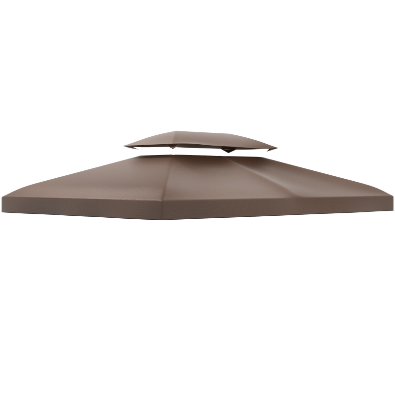 Outsunny Pavillondach Ersatz 3x4m Kaffee Polyester wasserabweisend für Metall- & Gartenpavillon Aosom.de – Bild 1 von 2