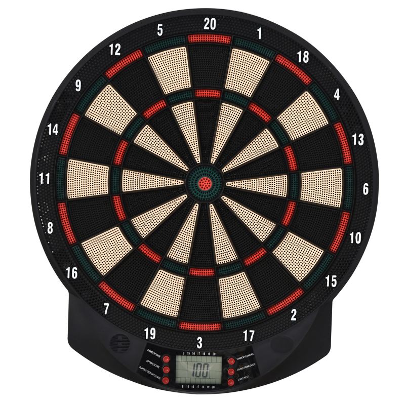 HOMCOM Elektronische Dartscheibe Dartboard-Set mit 6 Darts, 30 Dartköpfe, 26 Spiele, 185 Trefferoptionen, für 8 Spieler, mehrfarbig Aosom – Bild 1 von 2