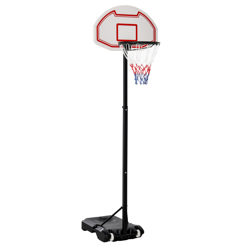 HOMCOM Basketballanlage Kinder höhenverstellbar 194-249cm rollbar wasserbefüllbar aus PE & Stahl in Schwarz für Garten & Spielplatz Aosom.de – Bild 1 von 2