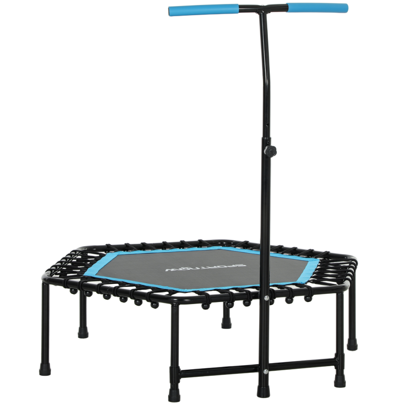 SPORTNOW Fitness-Trampolin 114 cm mit elastischen Seilen, verstellbare Griff auf 3 Positionen, belastbar bis 100 kg stabil und leise für Indoor-Training, blau Aosom – Bild 1 von 2